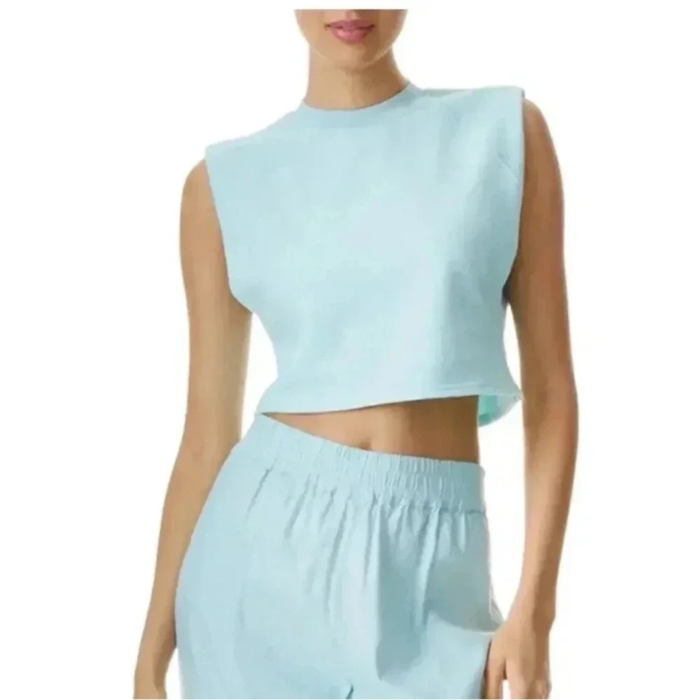 Alice + Olivia Braxton Sleeveless Cropped Muscle Top X-Small